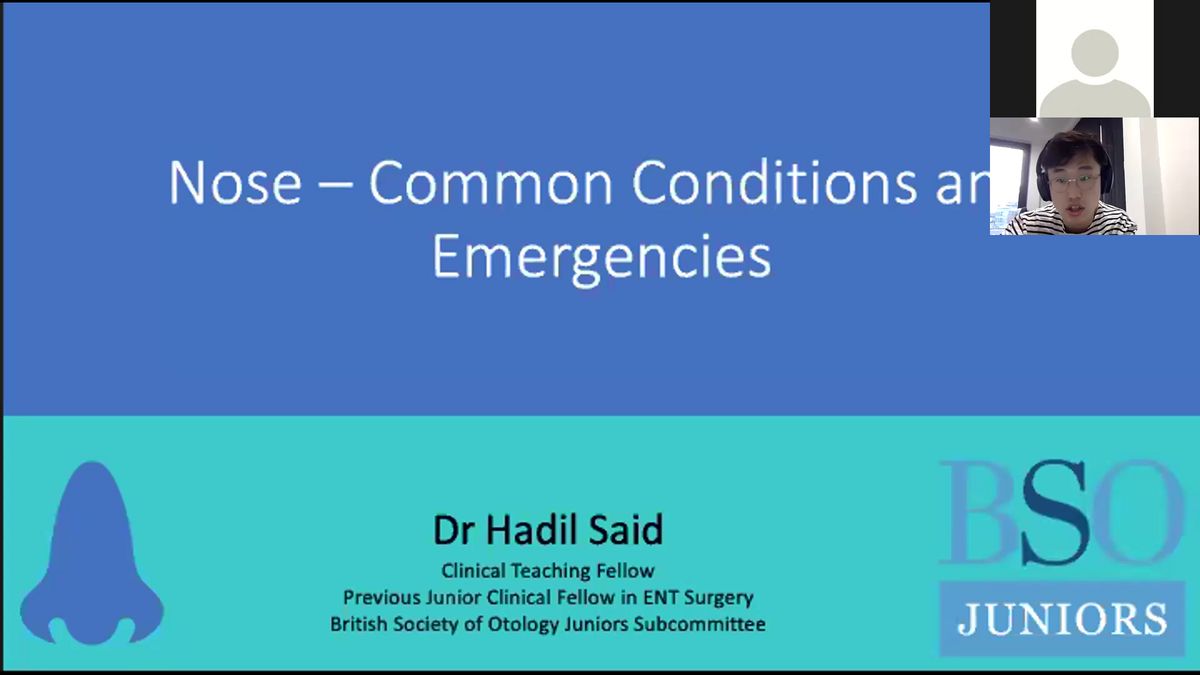 Virtual ENT Course Session 2 Nose emergencies and common conditions