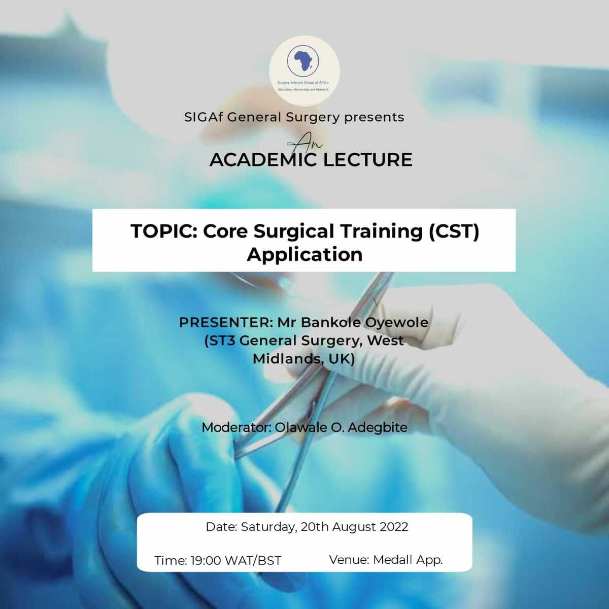 Core Surgical Training (CST) Application Event listing MedAll