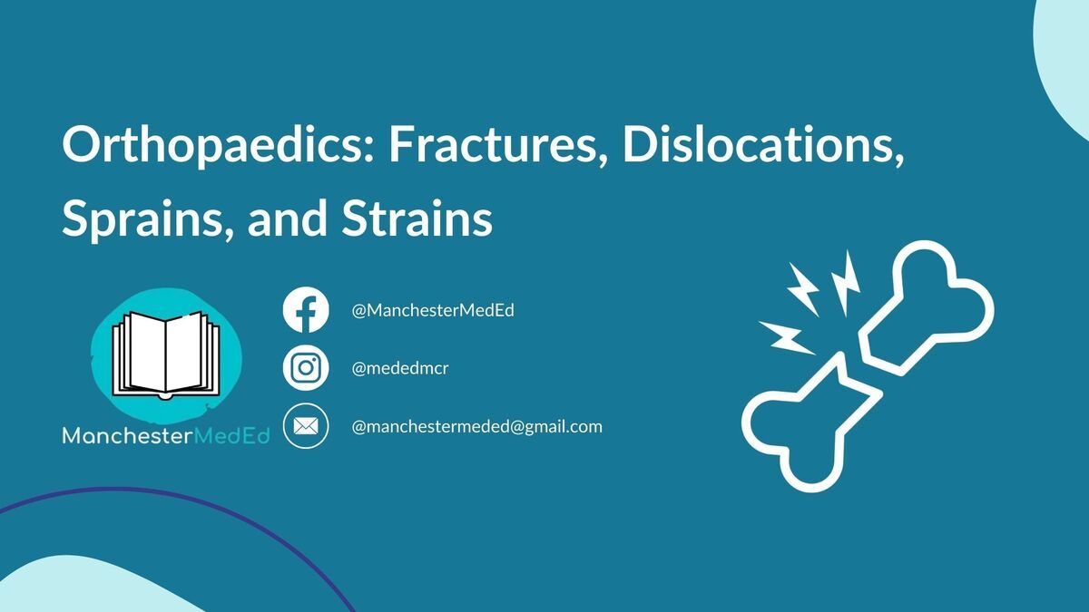Orthopaedics Fractures, dislocations, sprains, and strains Event