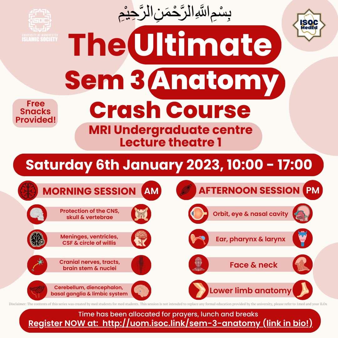 Year 2 Semester 3 Anatomy Crash Course Event listing MedAll